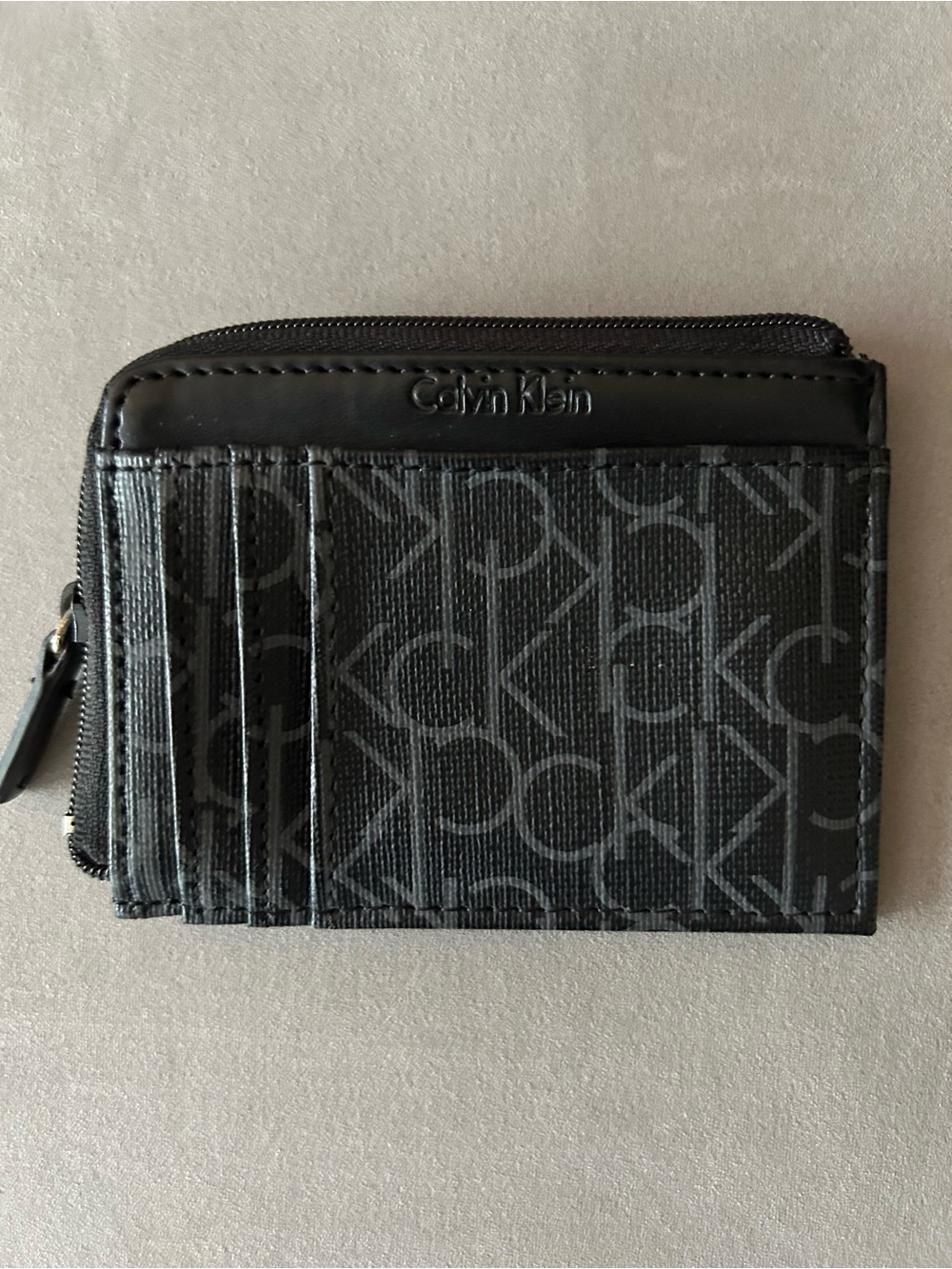 Calvin Klein Black/Gray Monogram Card Case